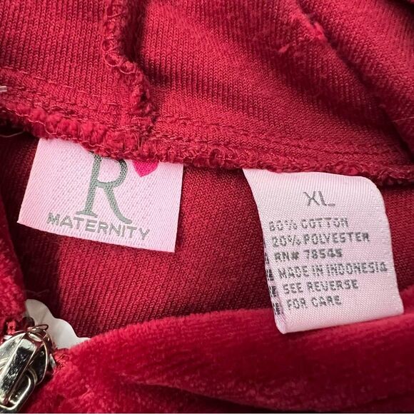 R Maternity Red Zip Up Sweatshirt Size XL - Picture 5 of 8